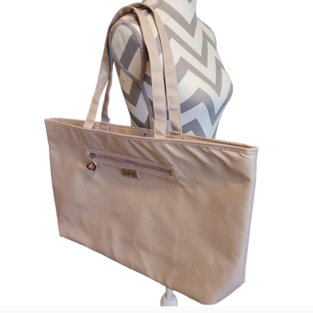 Bella Russo Large Taupe Tote Bag Purse Weekender Carry On Shoulder